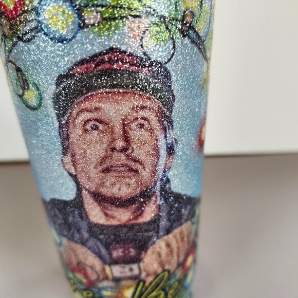 HOGG Christmas Vacation Chevy Chase Glitter Skinny Tumbler - Picture 2 of 10